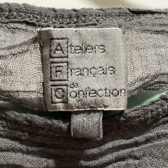 10) AFC France Basic Old Money Goth Lagenlook Grunge Sheer Gauze Cotton Top M/L - Picture 3 of 6